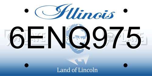6ENQ975 Illinois License Plate