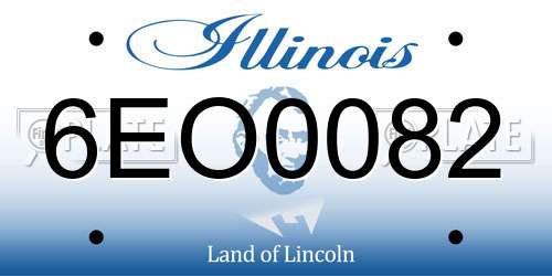 6EO0082 Illinois License Plate