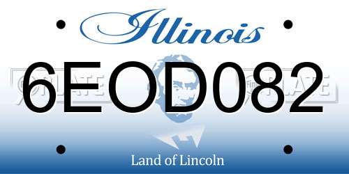 6EOD082 Illinois License Plate