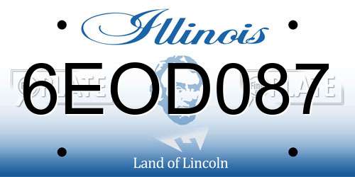 6EOD087 Illinois License Plate