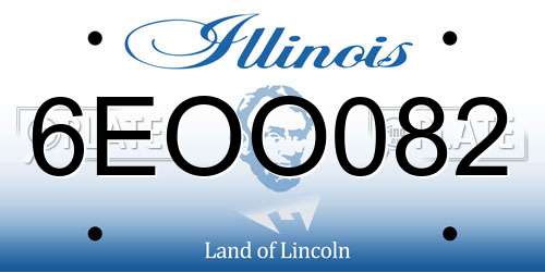 6EOO082 Illinois License Plate
