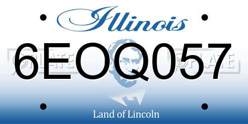 6EOQ057 Illinois License Plate