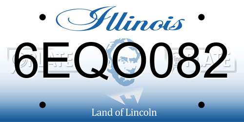 6EQO082 Illinois License Plate