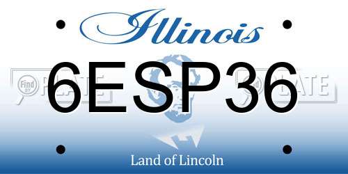 6ESP36 Illinois License Plate