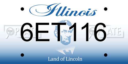 6ET116 Illinois License Plate