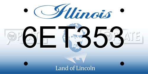 6ET353 Illinois License Plate