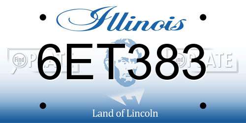 6ET383 Illinois License Plate