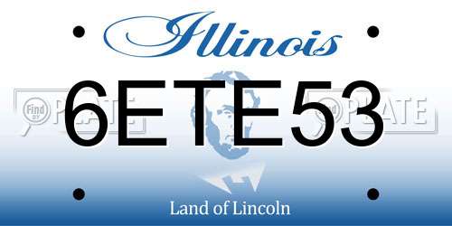 6ETE53 Illinois License Plate
