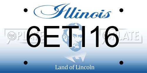 6ETI16 Illinois License Plate