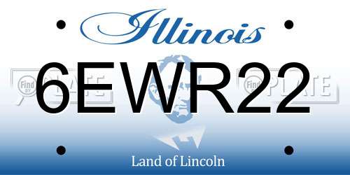 6EWR22 Illinois License Plate