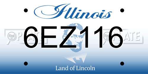 6EZ116 Illinois License Plate