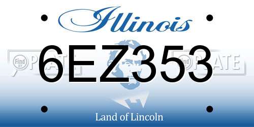 6EZ353 Illinois License Plate
