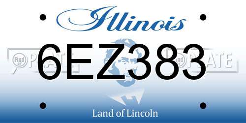 6EZ383 Illinois License Plate