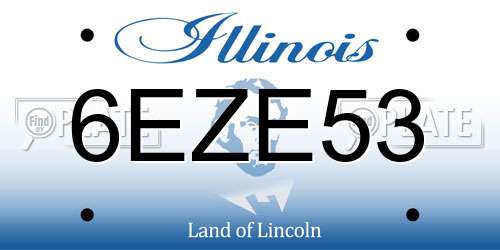 6EZE53 Illinois License Plate