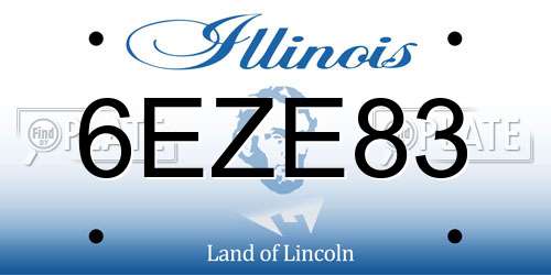 6EZE83 Illinois License Plate