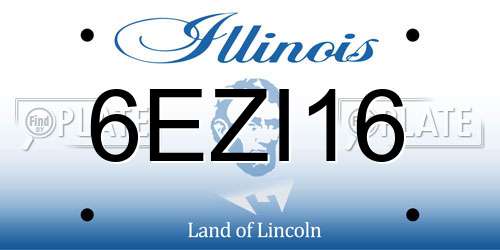 6EZI16 Illinois License Plate