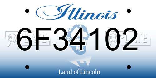 6F34102 Illinois License Plate