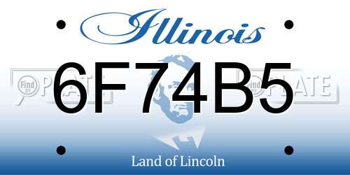 6F74B5 Illinois License Plate