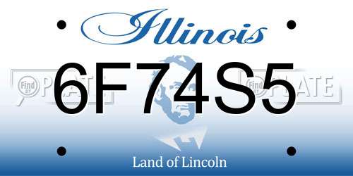 6F74S5 Illinois License Plate