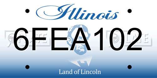 6FEA102 Illinois License Plate
