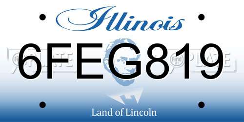 6FEG819 Illinois License Plate