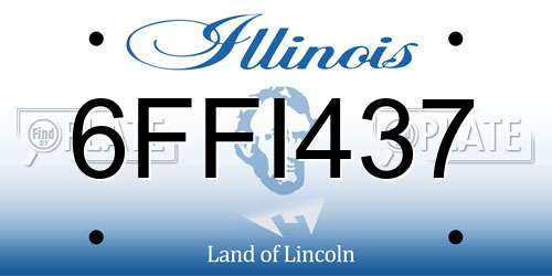 6FFI437 Illinois License Plate