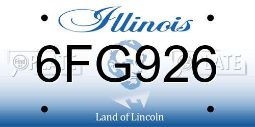 6FG926 Illinois License Plate