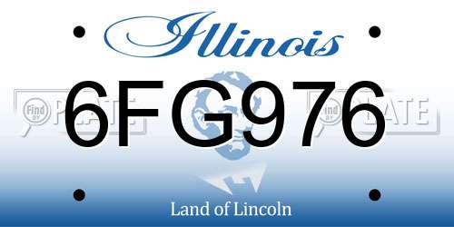 6FG976 Illinois License Plate