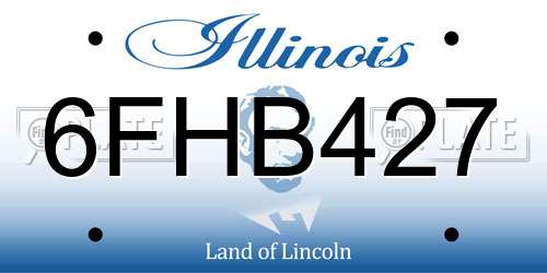 6FHB427 Illinois License Plate