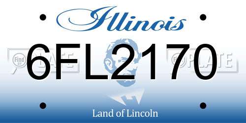 6FL2170 Illinois License Plate