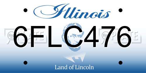 6FLC476 Illinois License Plate