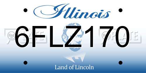 6FLZ170 Illinois License Plate