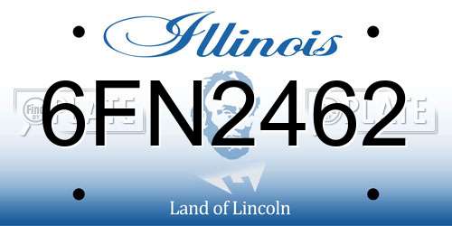 6FN2462 Illinois License Plate