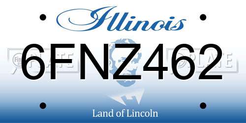 6FNZ462 Illinois License Plate