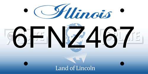 6FNZ467 Illinois License Plate