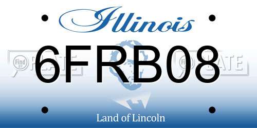 6FRB08 Illinois License Plate