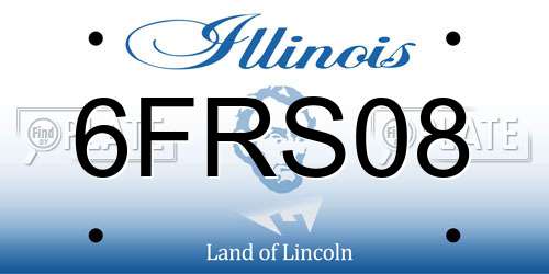 6FRS08 Illinois License Plate