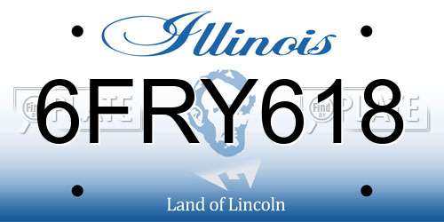 6FRY618 Illinois License Plate