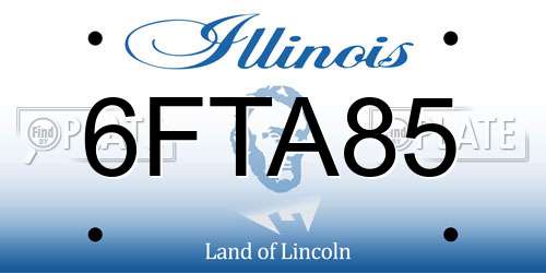6FTA85 Illinois License Plate