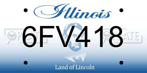 6FV418 Illinois License Plate