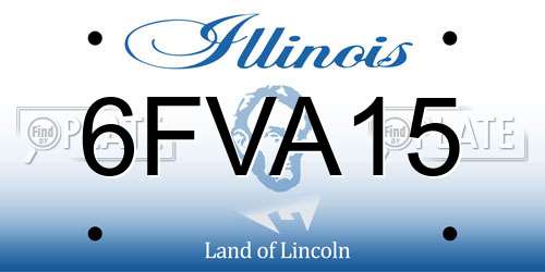 6FVA15 Illinois License Plate