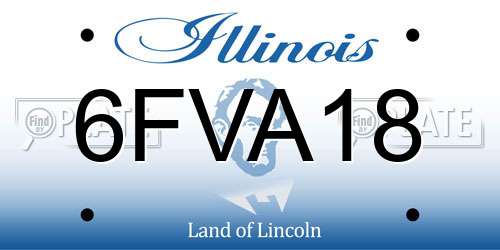 6FVA18 Illinois License Plate