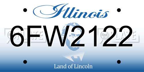 6FW2122 Illinois License Plate