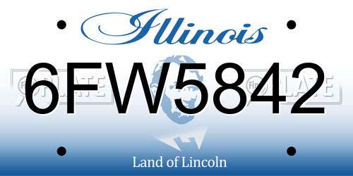 6FW5842 Illinois License Plate