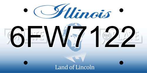 6FW7122 Illinois License Plate
