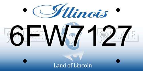 6FW7127 Illinois License Plate