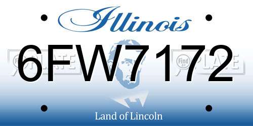6FW7172 Illinois License Plate