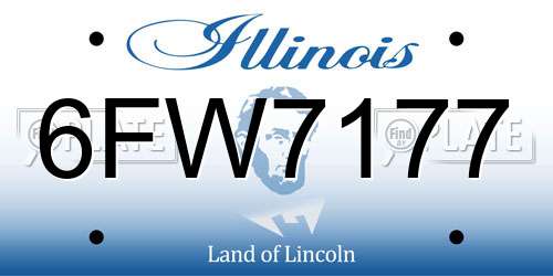 6FW7177 Illinois License Plate