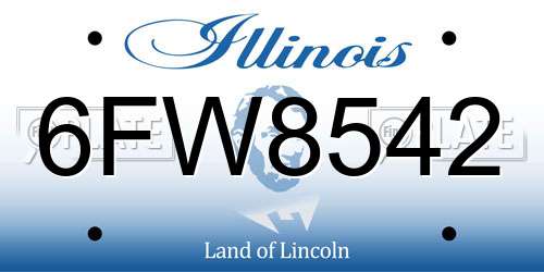 6FW8542 Illinois License Plate
