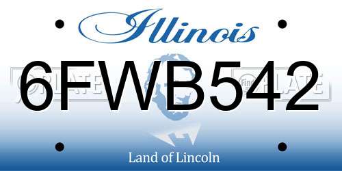 6FWB542 Illinois License Plate